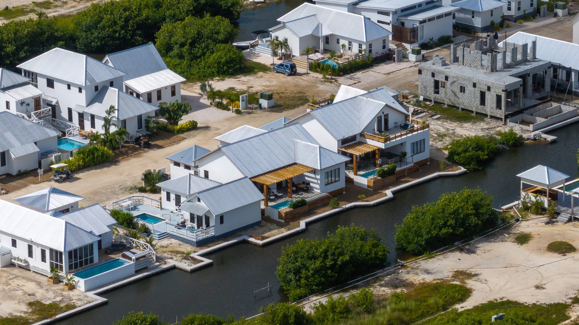 Aerial view of Mahogany Bay Village